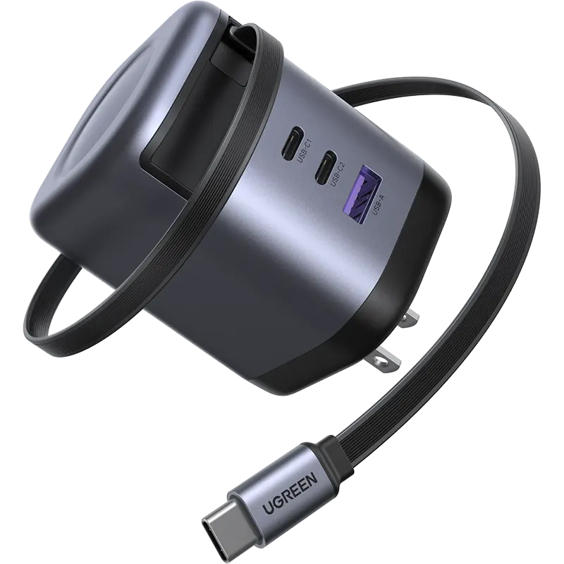 UGREEN X616 100W GaN Fast Charger UK with 1 × USB‑C with built‑in retractable cable Mascom International.webp